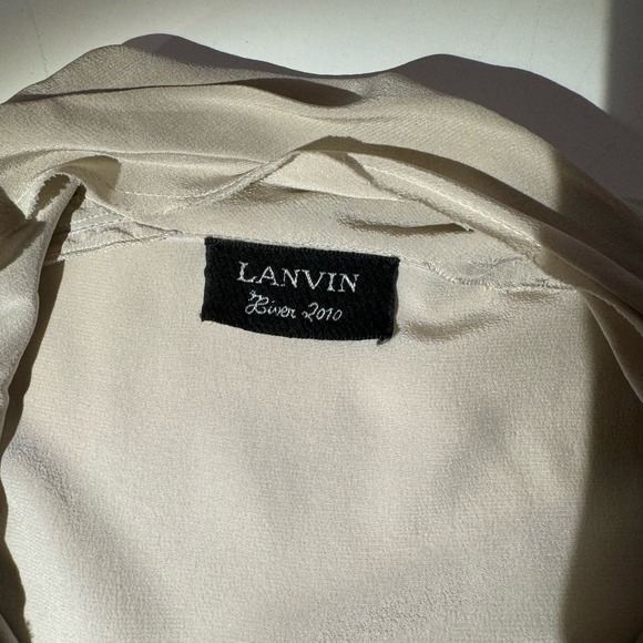 Lanvin Silk Tie Ruffle Collar 42 - Picture 3 of 8